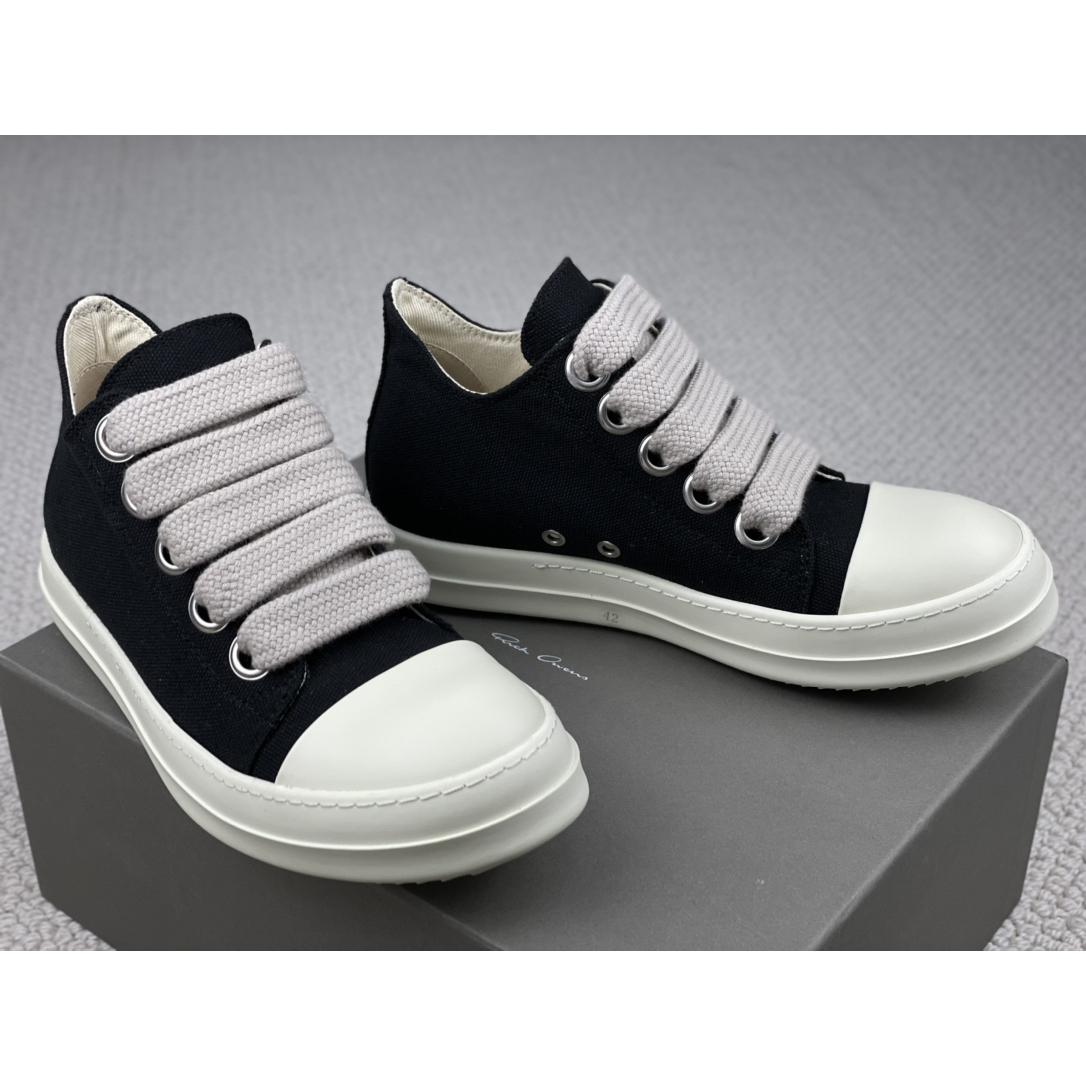 Rick Owens Canvas Low-Top Sneakers - PerfectKickZ