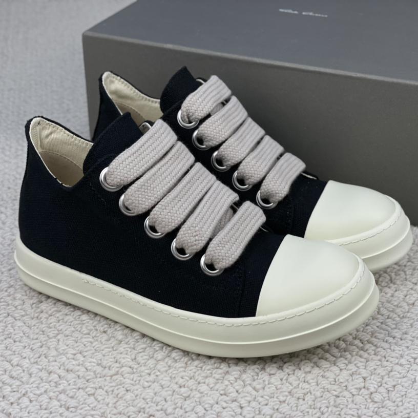 Rick Owens Canvas Low-Top Sneakers - PerfectKickZ