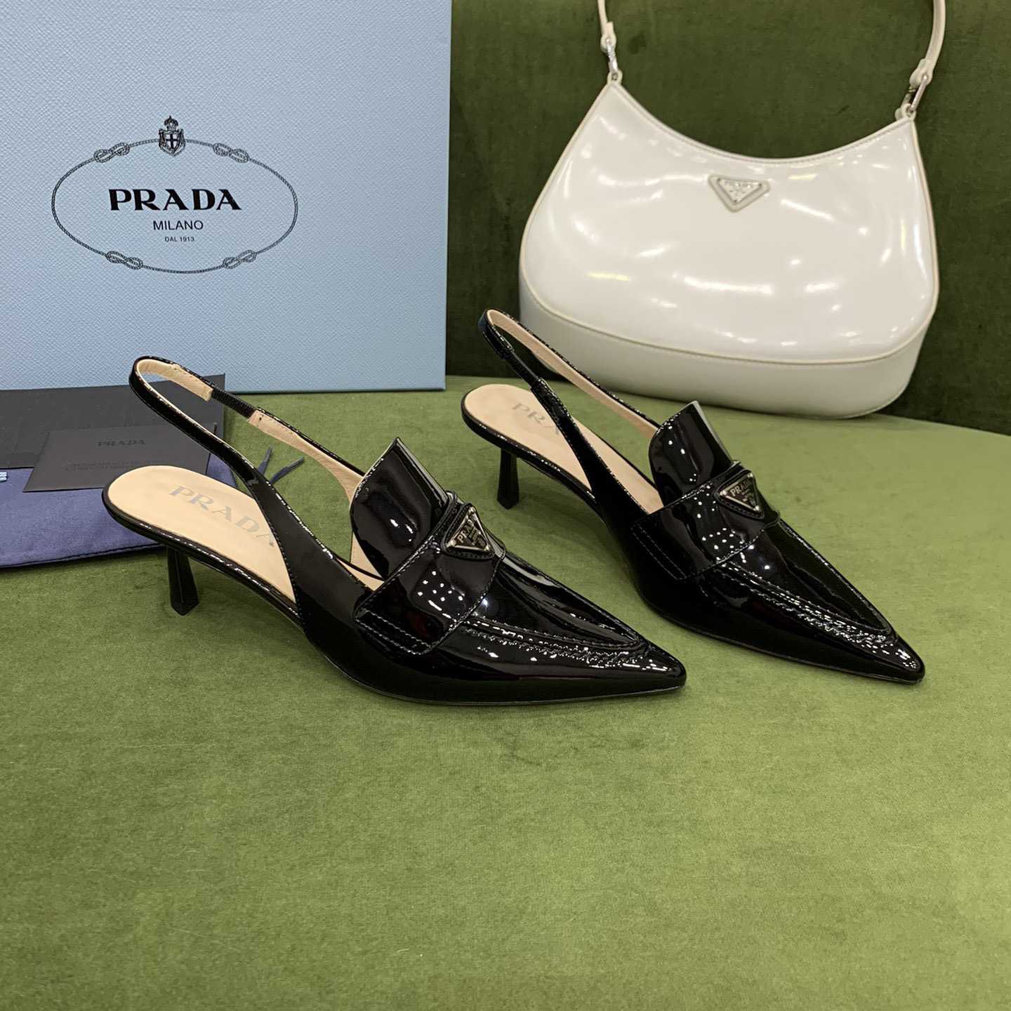 Prada Patent Leather Slingbacks - PerfectKickZ