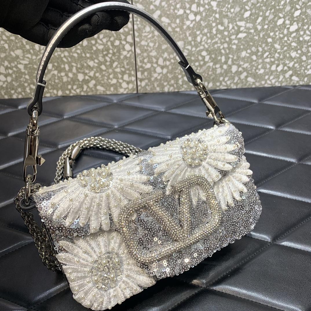 Valenti Locò Small Shoulder Bag With Floral Motif Embroidery - 