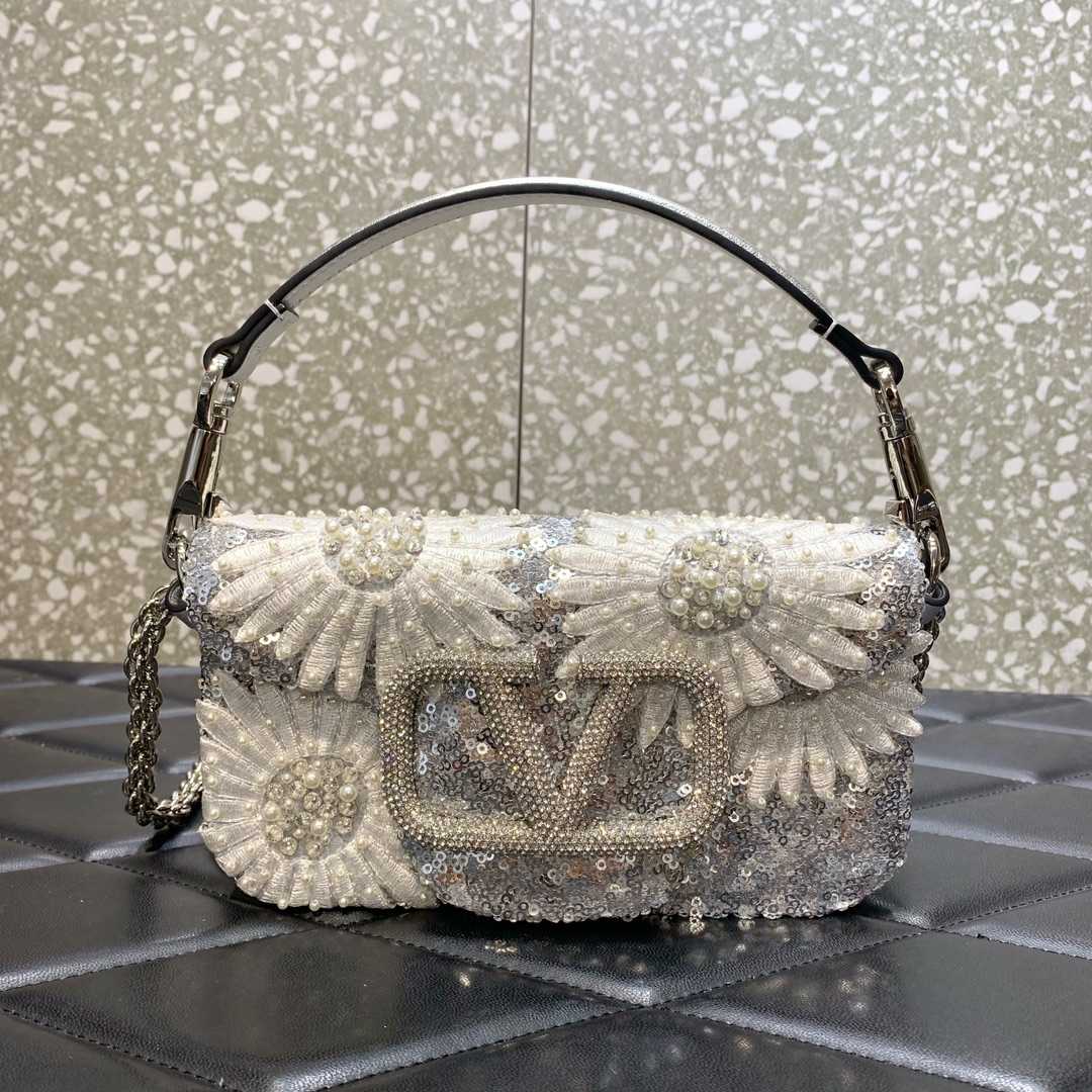 Valenti Locò Small Shoulder Bag With Floral Motif Embroidery - PerfectKickZ