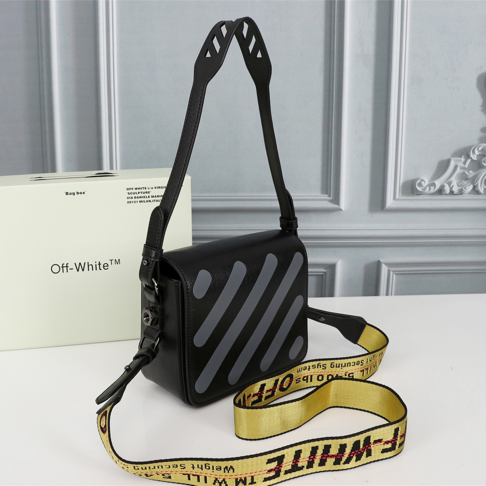 Off white Leather Cross Body Bag (18-16-9cm) - PerfectKickZ
