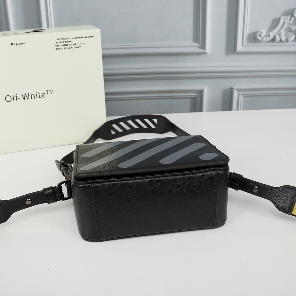 Off white Leather Cross Body Bag (18-16-9cm) - PerfectKickZ