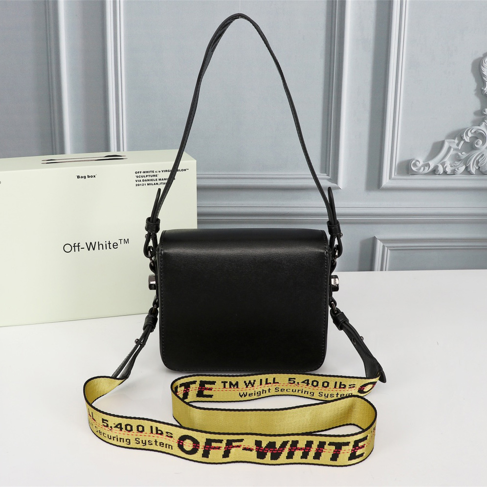 Off white Leather Cross Body Bag (18-16-9cm) - PerfectKickZ