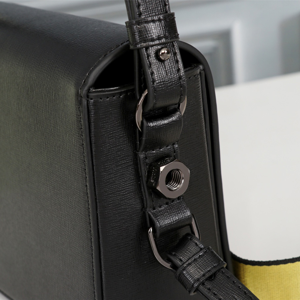 Off white Leather Cross Body Bag (18-16-9cm) - PerfectKickZ