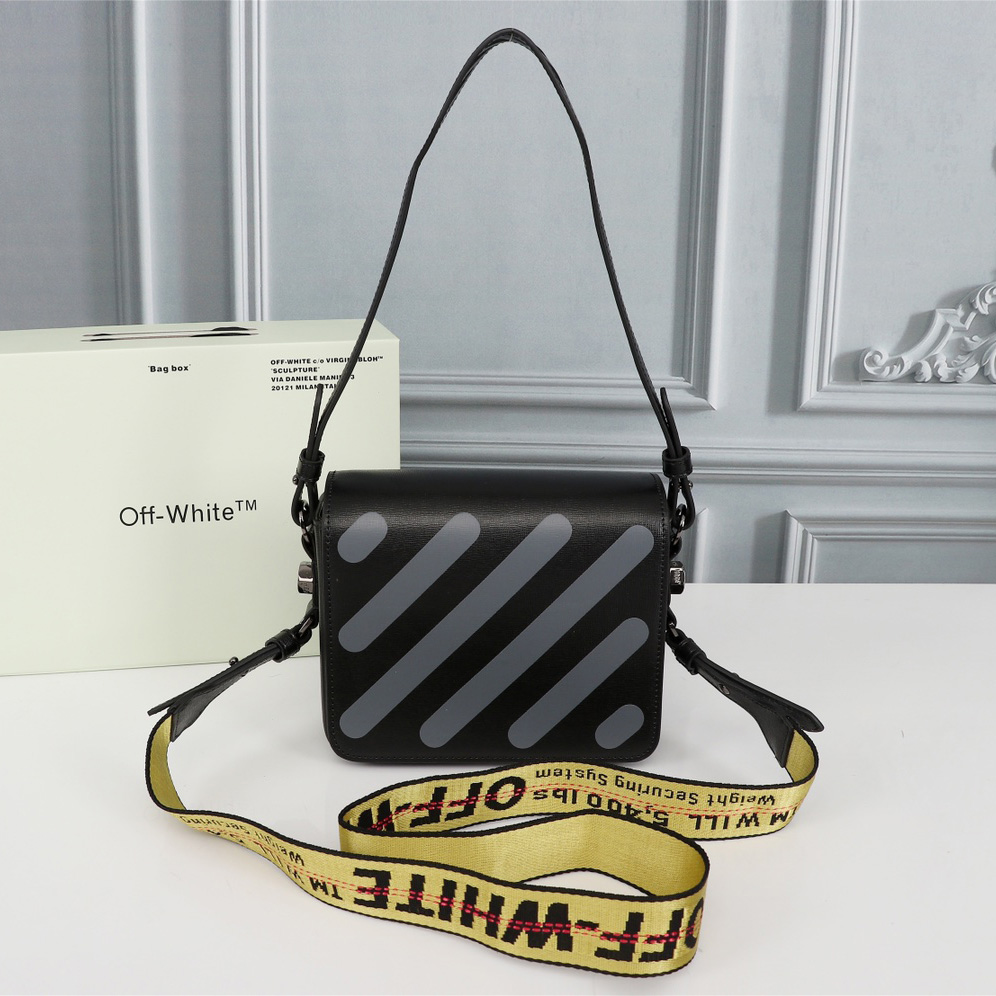 Off white Leather Cross Body Bag (18-16-9cm) - PerfectKickZ