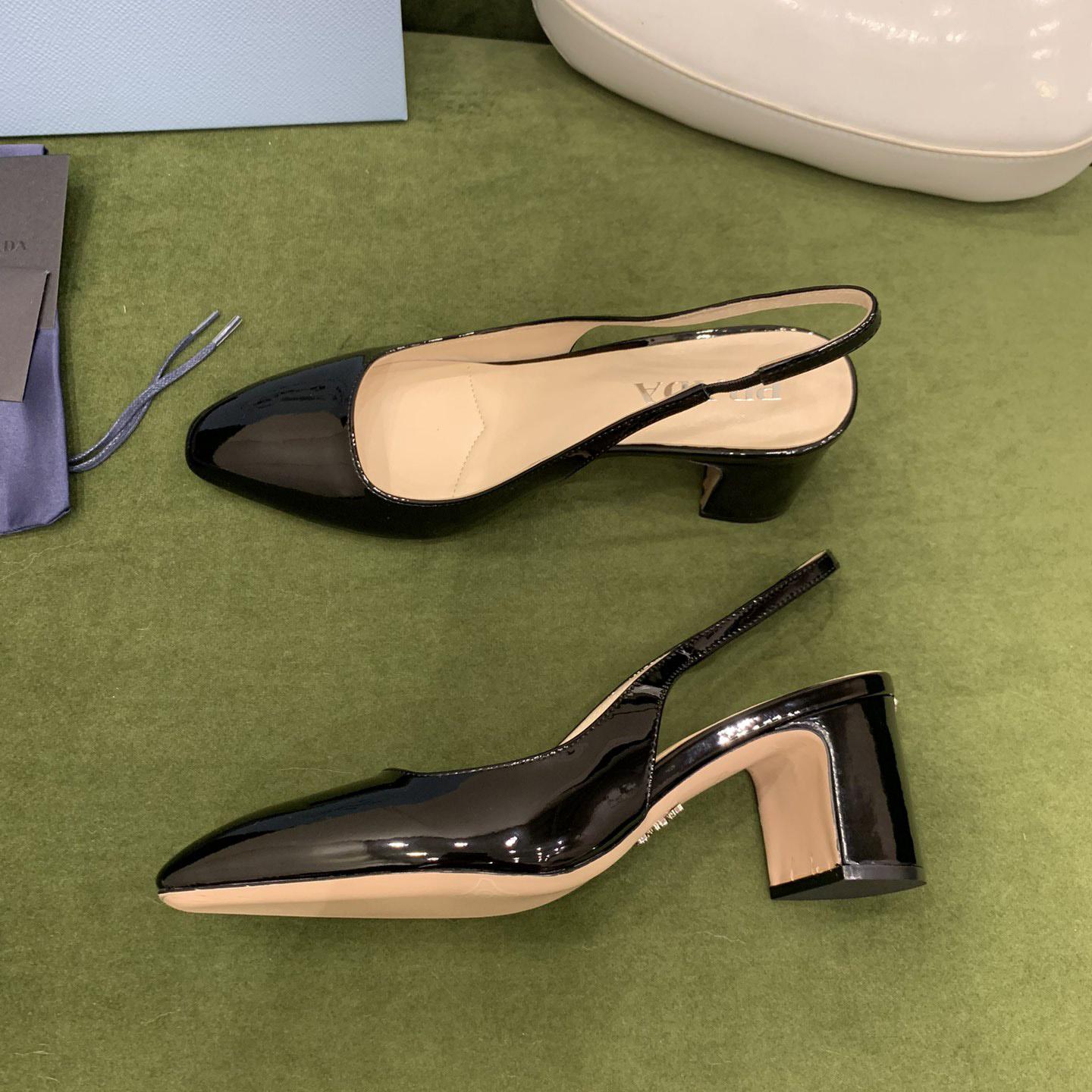 Prada Patent-leather Slingback Pumps - PerfectKickZ