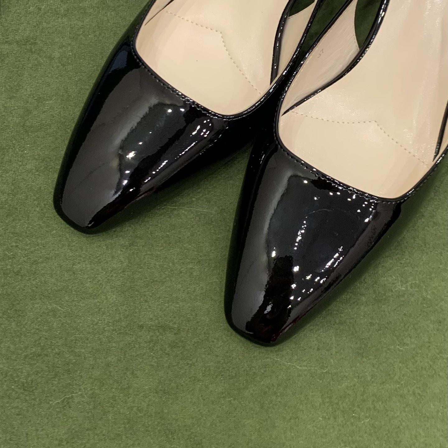 Prada Patent-leather Slingback Pumps - 