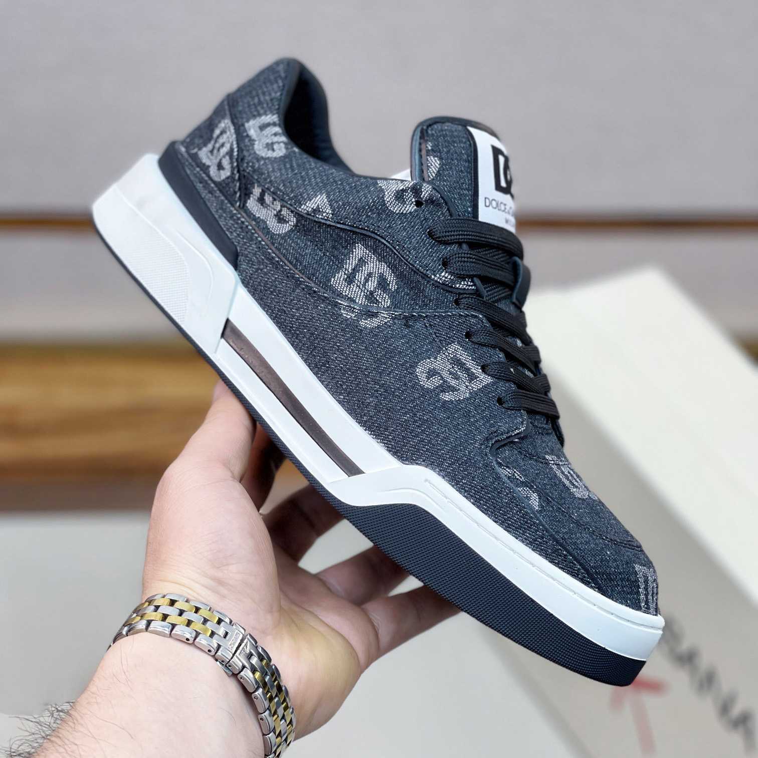 Dolce & Gabbana New Roma Sneakers With Denim Logo - PerfectKickZ