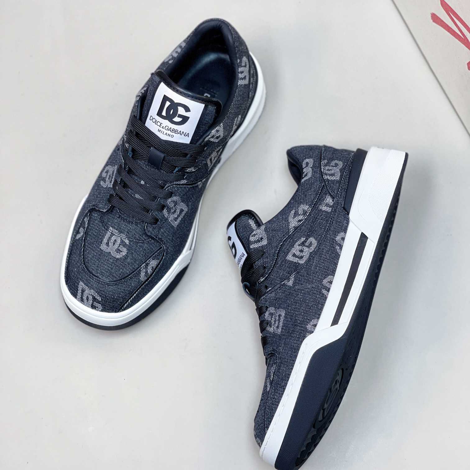 Dolce & Gabbana New Roma Sneakers With Denim Logo - PerfectKickZ