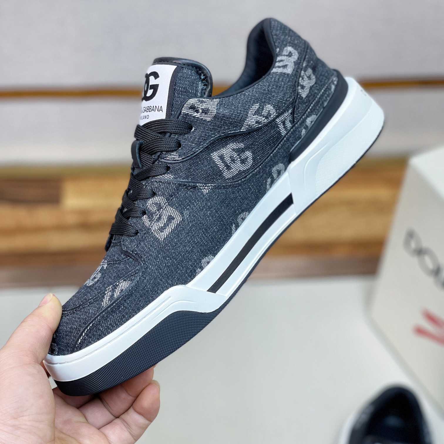 Dolce & Gabbana New Roma Sneakers With Denim Logo - PerfectKickZ