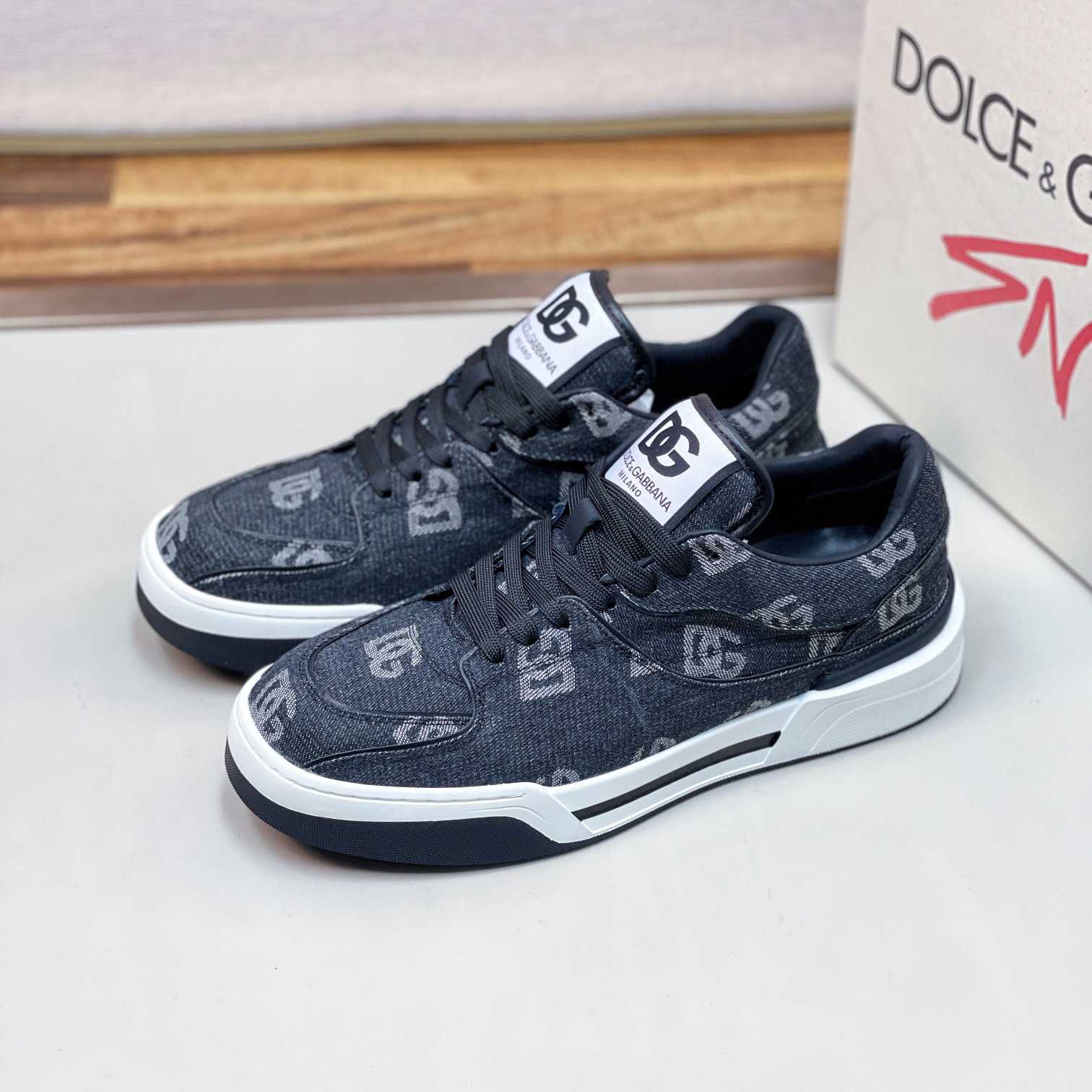 Dolce & Gabbana New Roma Sneakers With Denim Logo - PerfectKickZ