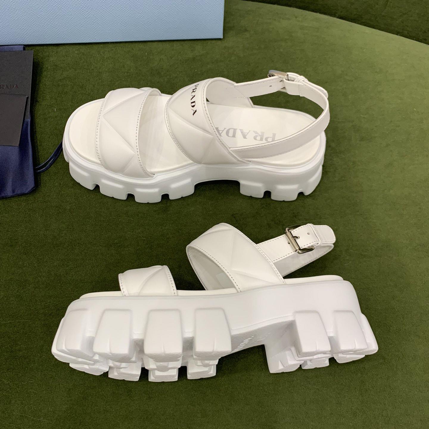 Prada Monolith Leather Sandals - PerfectKickZ