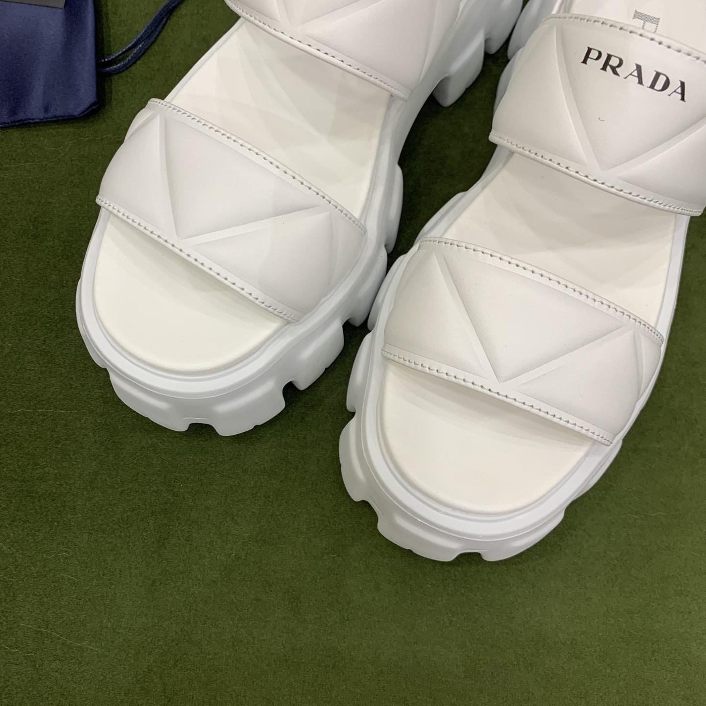 Prada Monolith Leather Sandals - PerfectKickZ