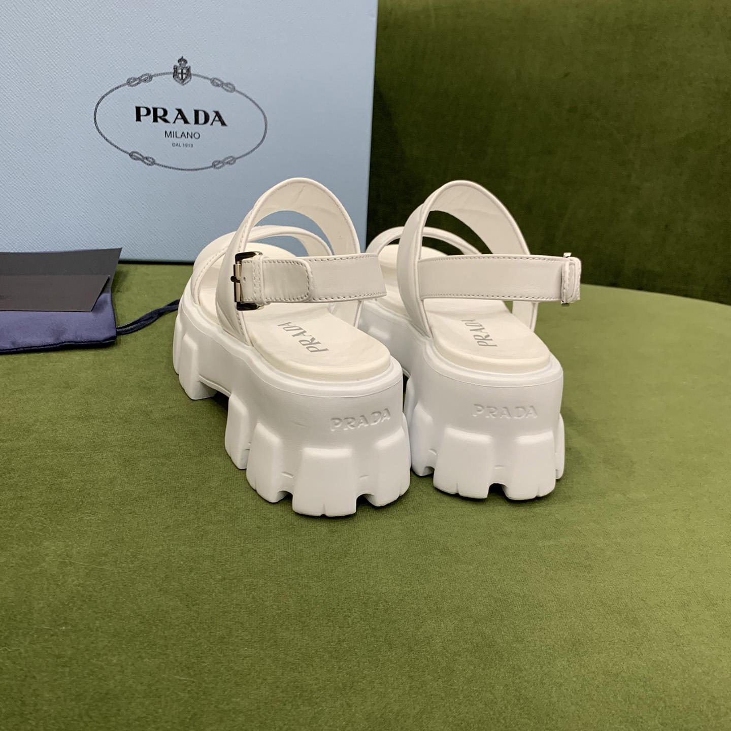 Prada Monolith Leather Sandals - PerfectKickZ