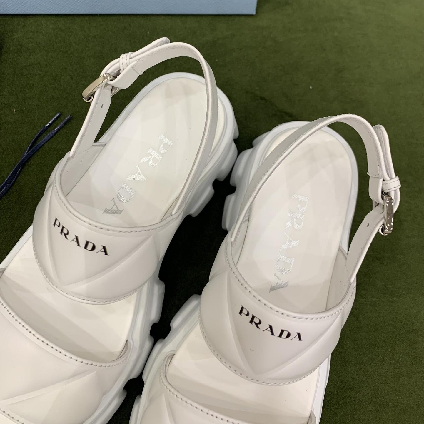 Prada Monolith Leather Sandals - PerfectKickZ