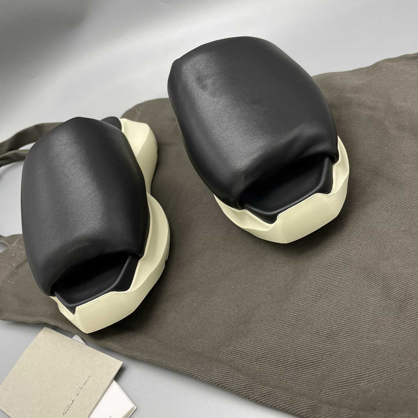 Rick Owens SS23 Edfu Geth Puffer Slide In Black - PerfectKickZ