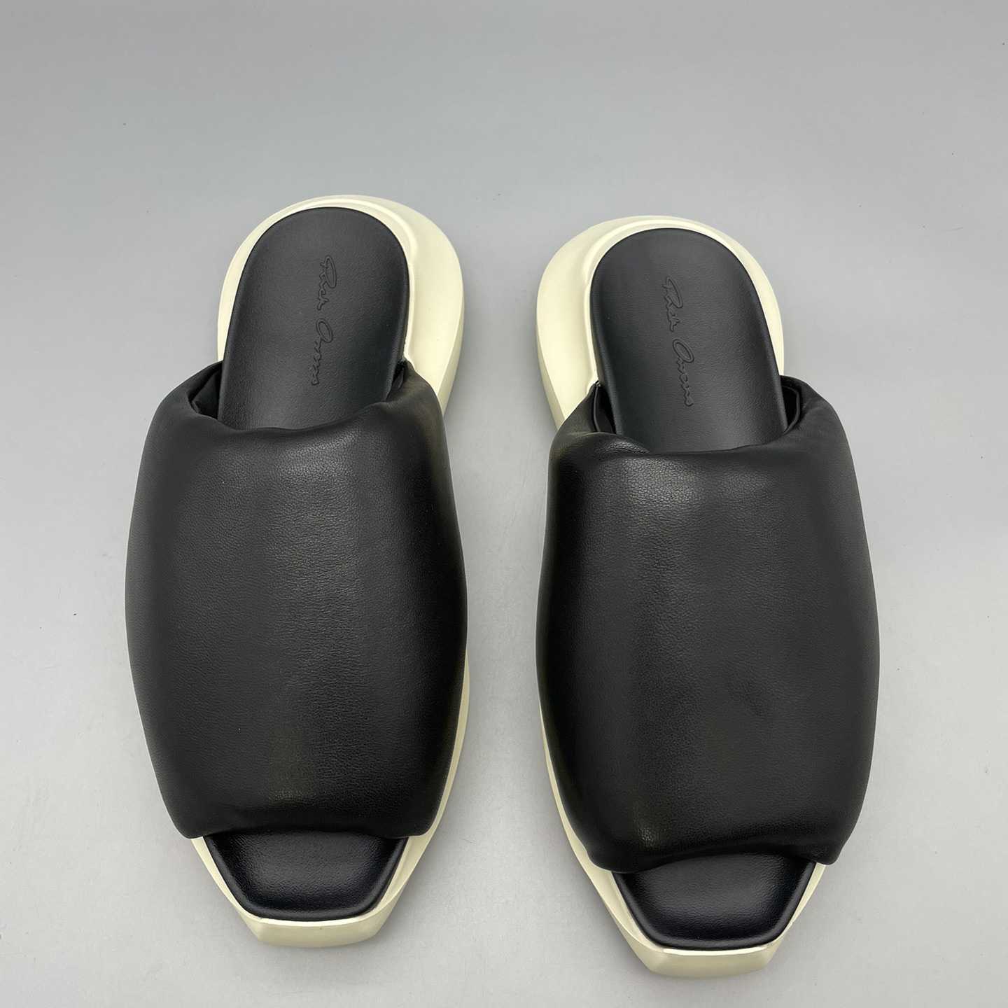 Rick Owens SS23 Edfu Geth Puffer Slide In Black - 