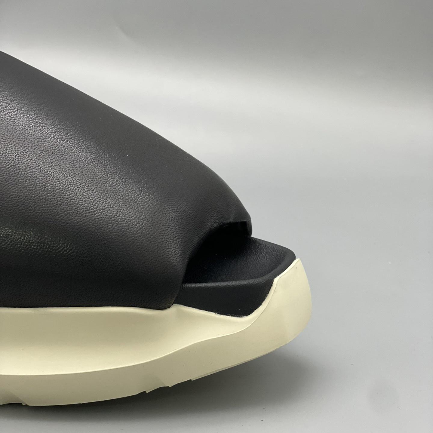 Rick Owens SS23 Edfu Geth Puffer Slide In Black - 