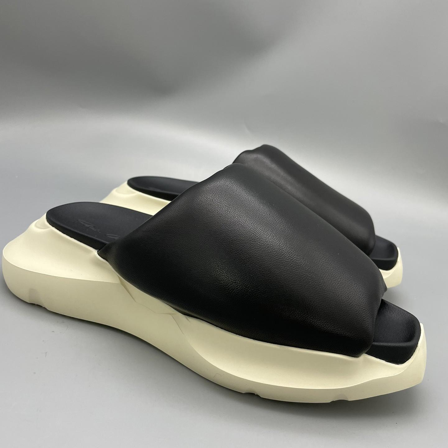 Rick Owens SS23 Edfu Geth Puffer Slide In Black - PerfectKickZ