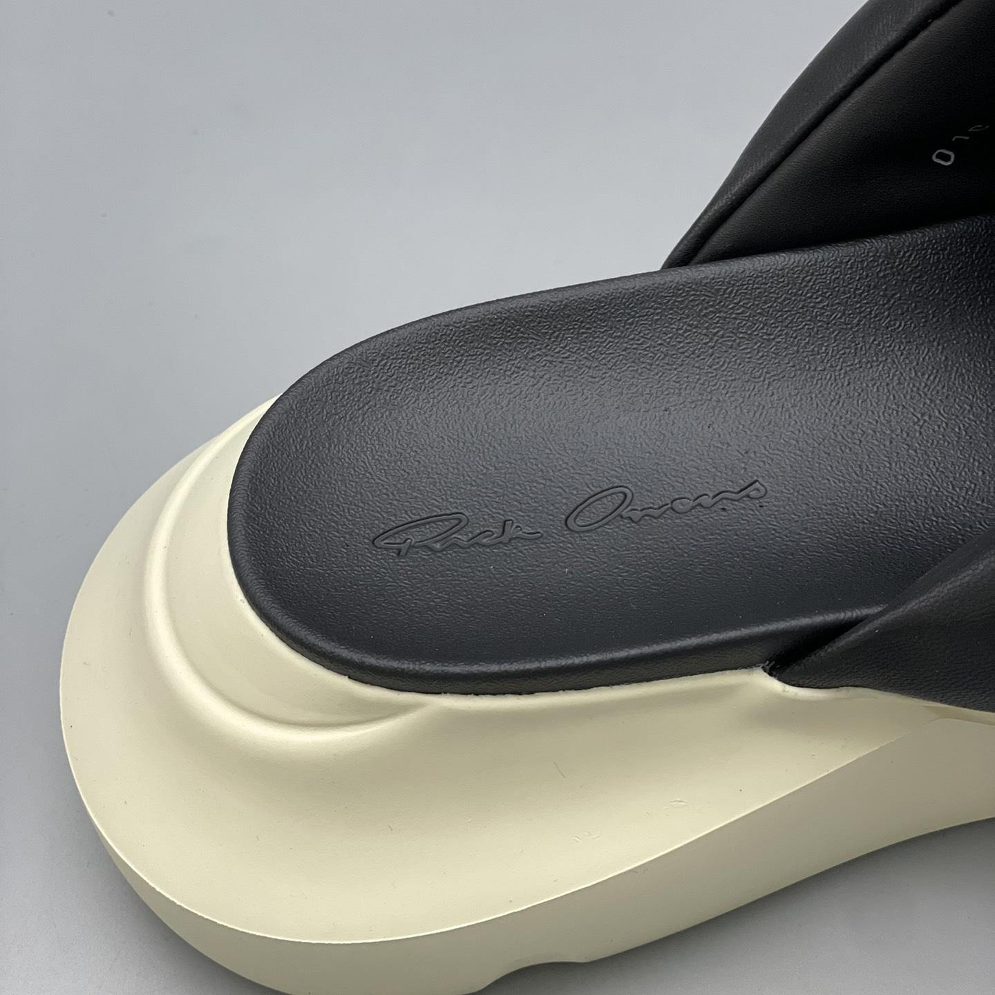 Rick Owens SS23 Edfu Geth Puffer Slide In Black - 