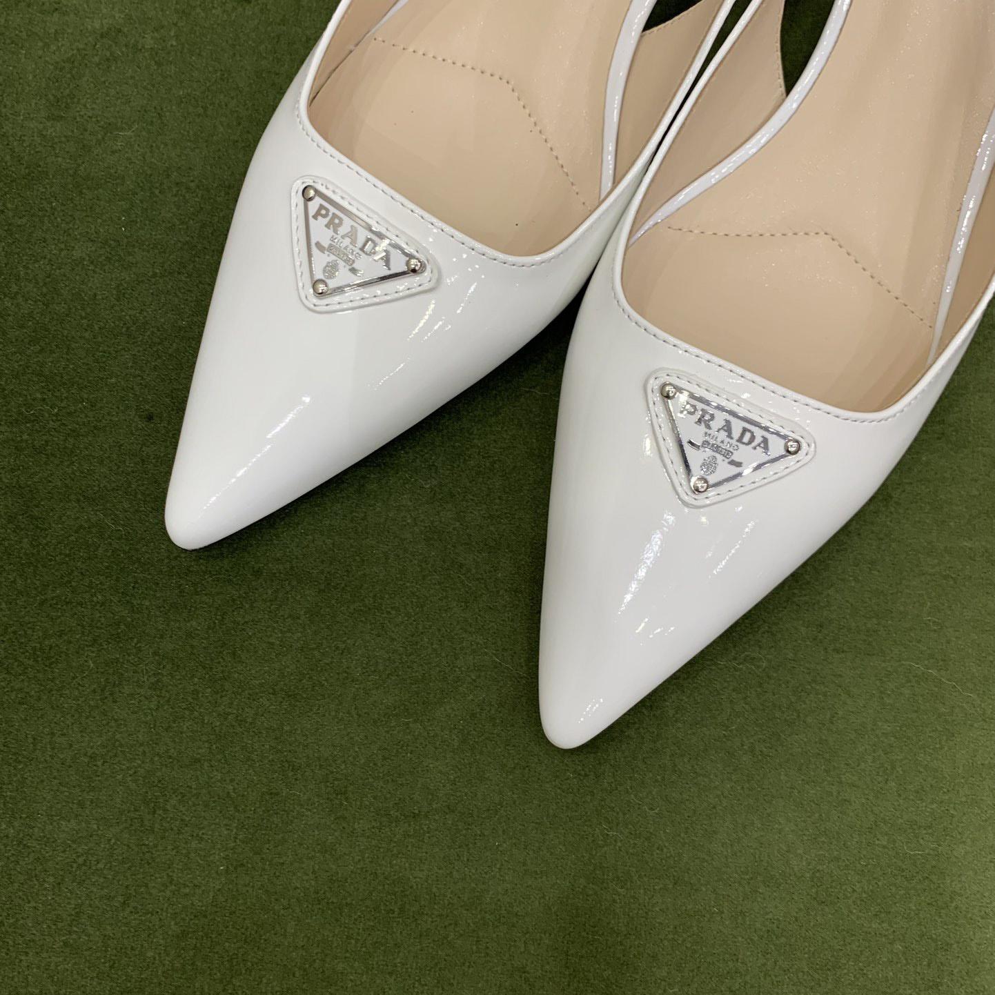 Prada Patent-leather Slingback Pumps - PerfectKickZ