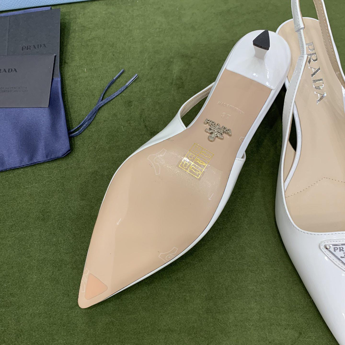 Prada Patent-leather Slingback Pumps - PerfectKickZ