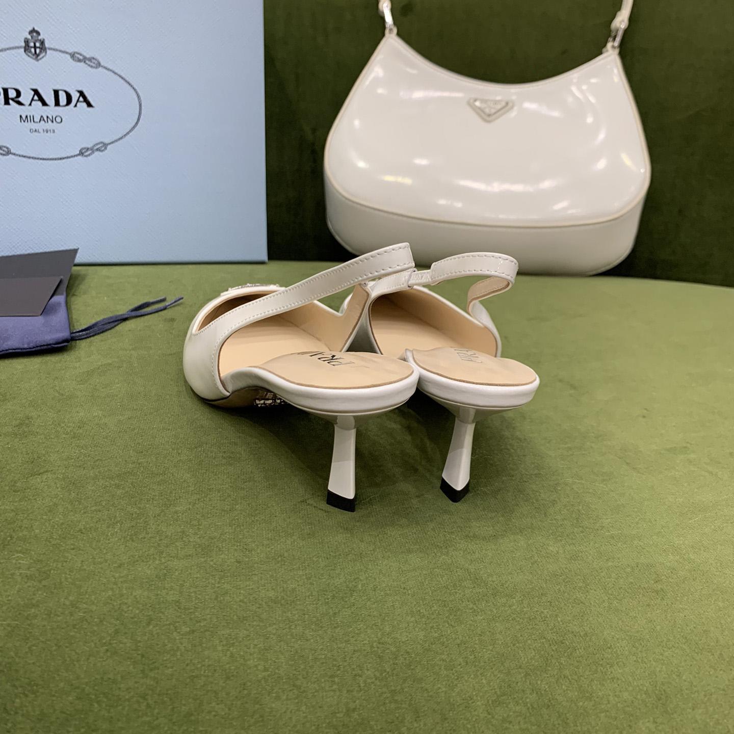 Prada Patent-leather Slingback Pumps - PerfectKickZ