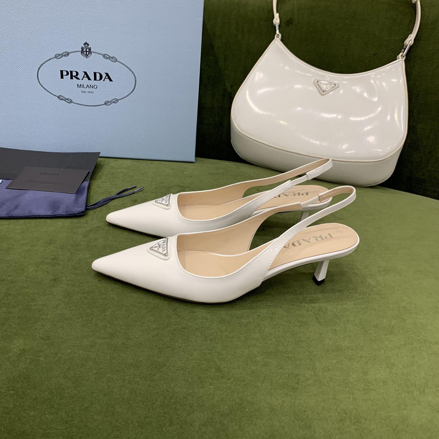 Prada Patent-leather Slingback Pumps - PerfectKickZ