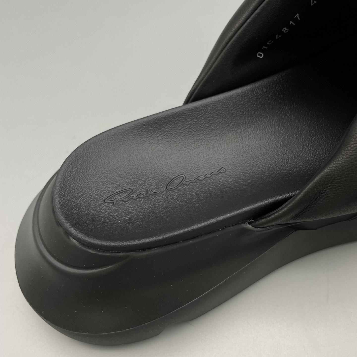 Rick Owens SS23 Edfu Geth Puffer Slide In Black - 