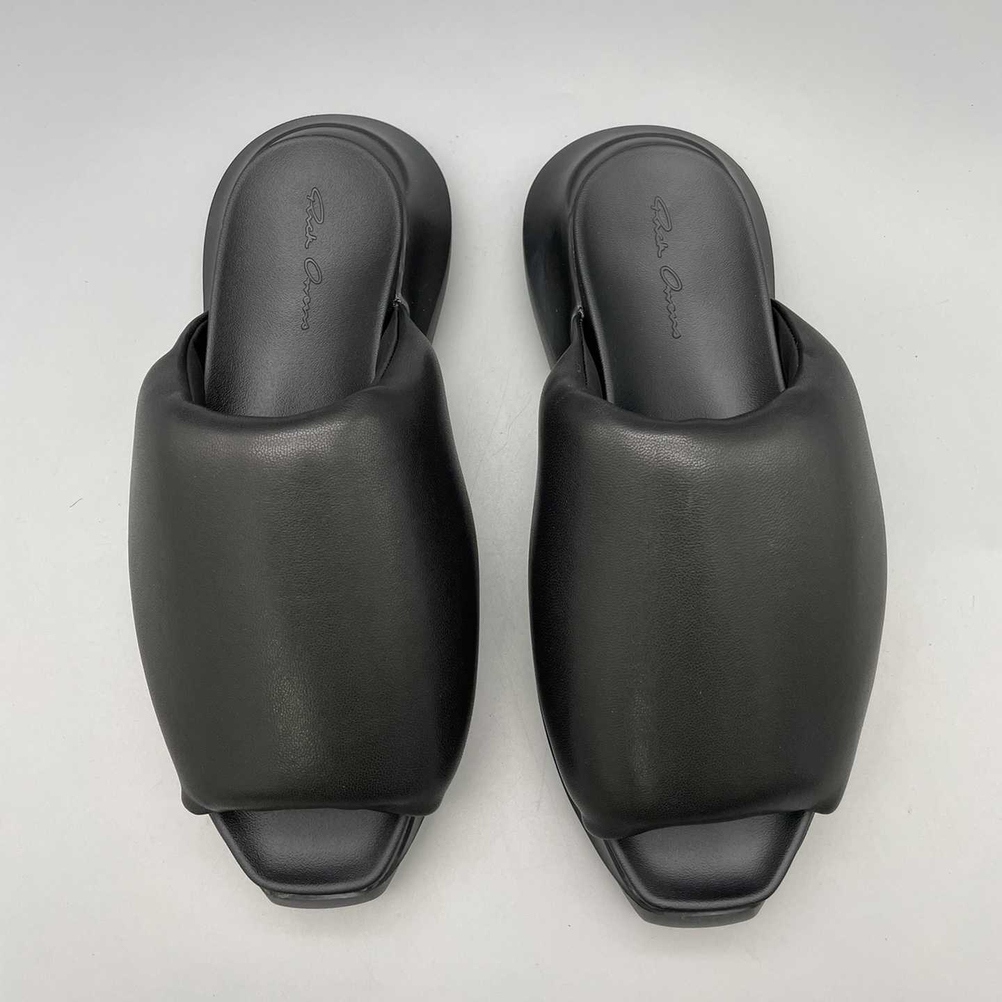 Rick Owens SS23 Edfu Geth Puffer Slide In Black - 