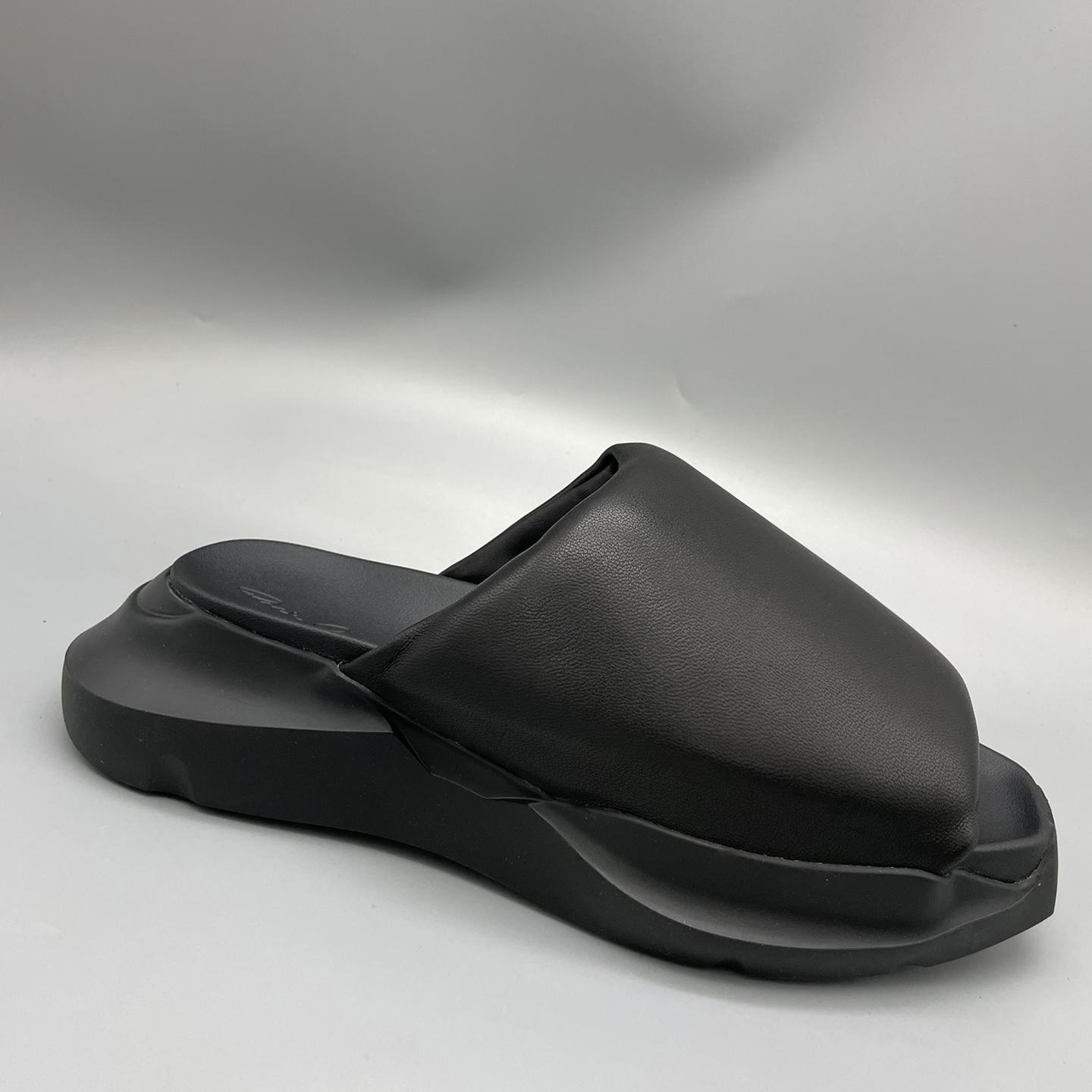 Rick Owens SS23 Edfu Geth Puffer Slide In Black - PerfectKickZ