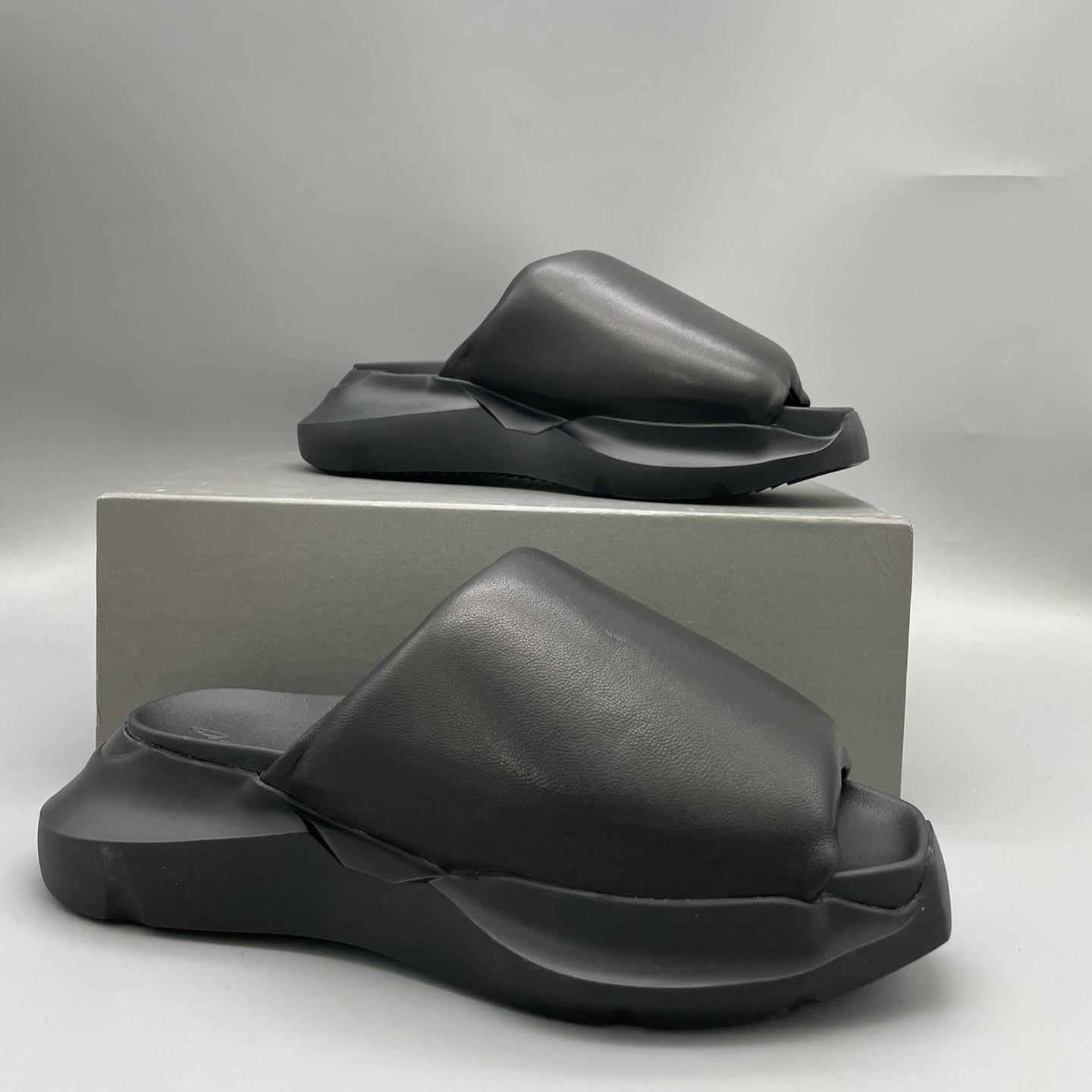 Rick Owens SS23 Edfu Geth Puffer Slide In Black - 