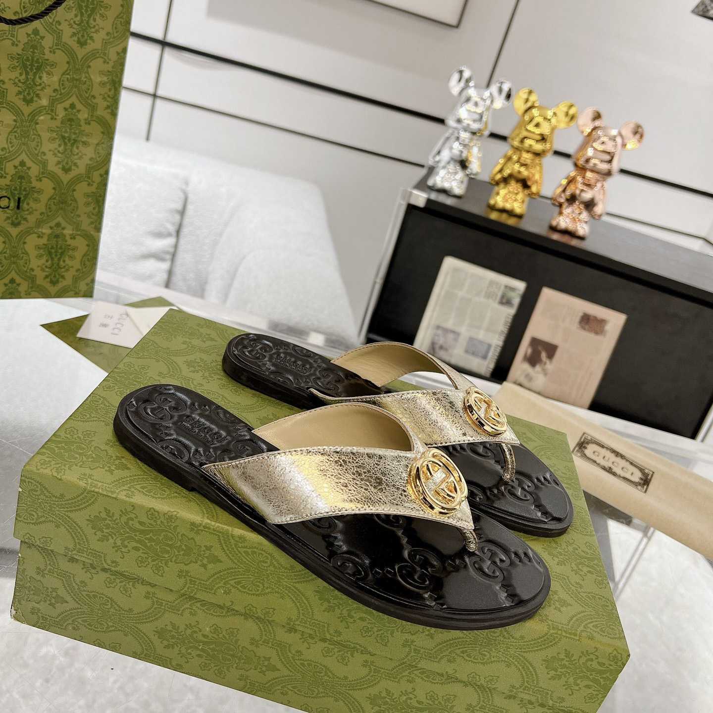 Gucci Double G Thong Sandals - PerfectKickZ