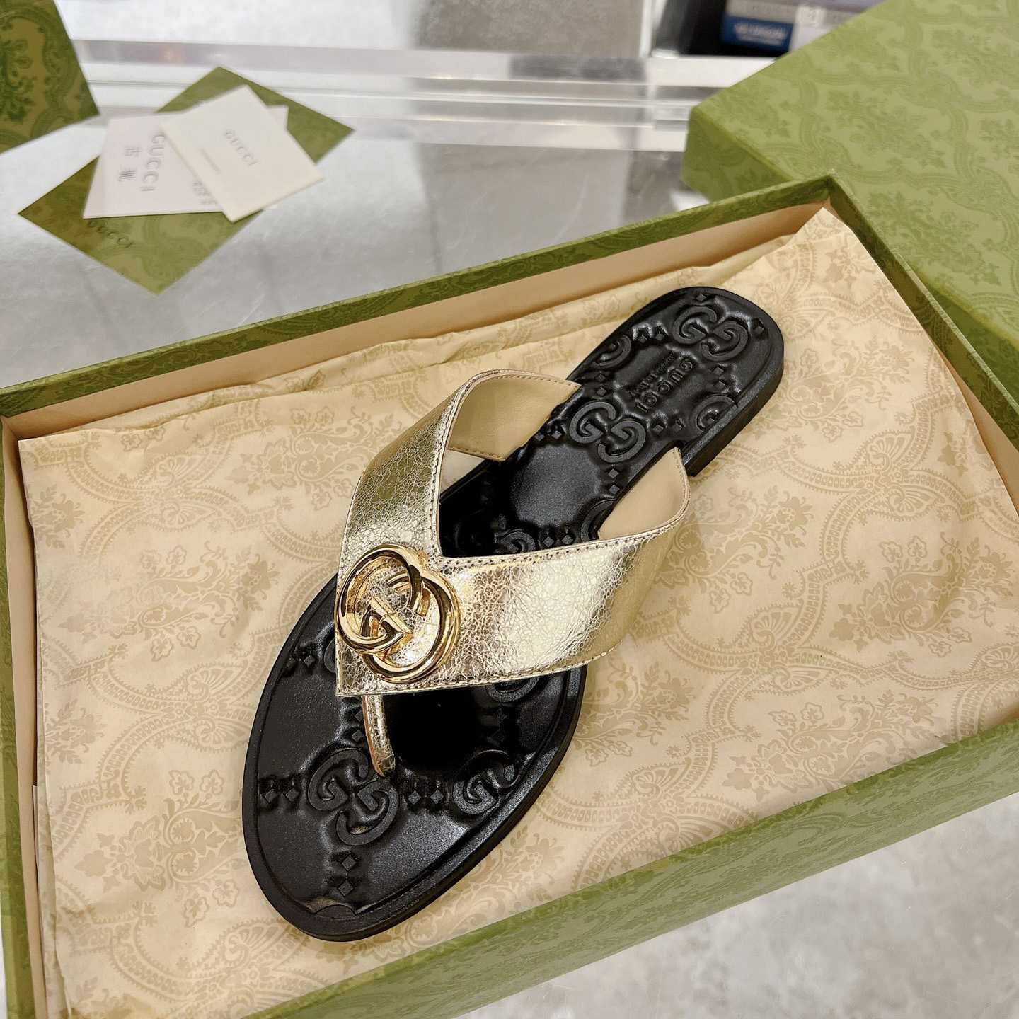 Gucci Double G Thong Sandals - 