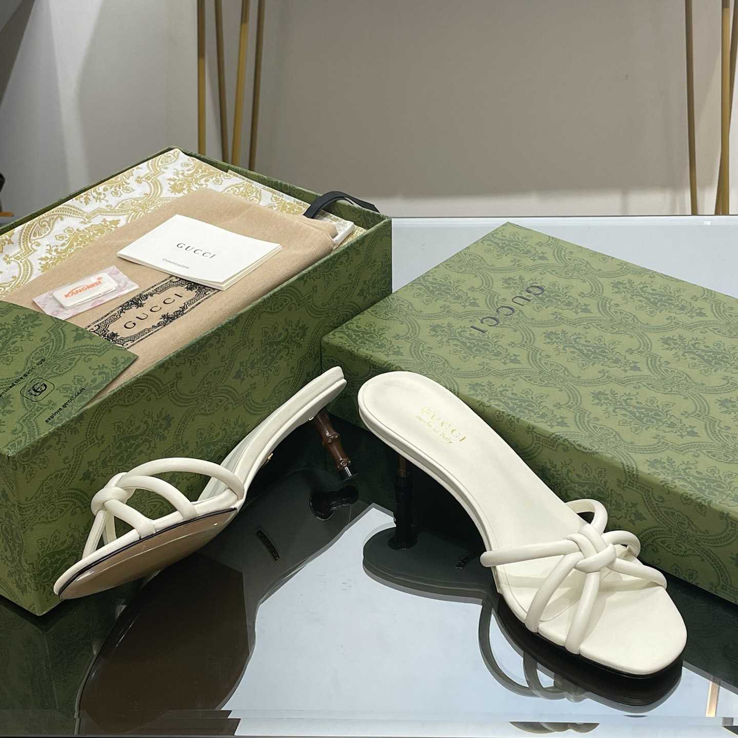Gucci Women's Slide Sandal With Bamboo  - PerfectKickZ