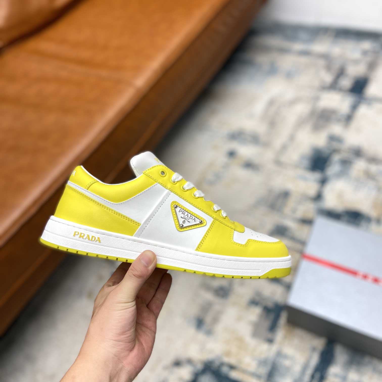 Prada Downtown Leather Sneakers - PerfectKickZ