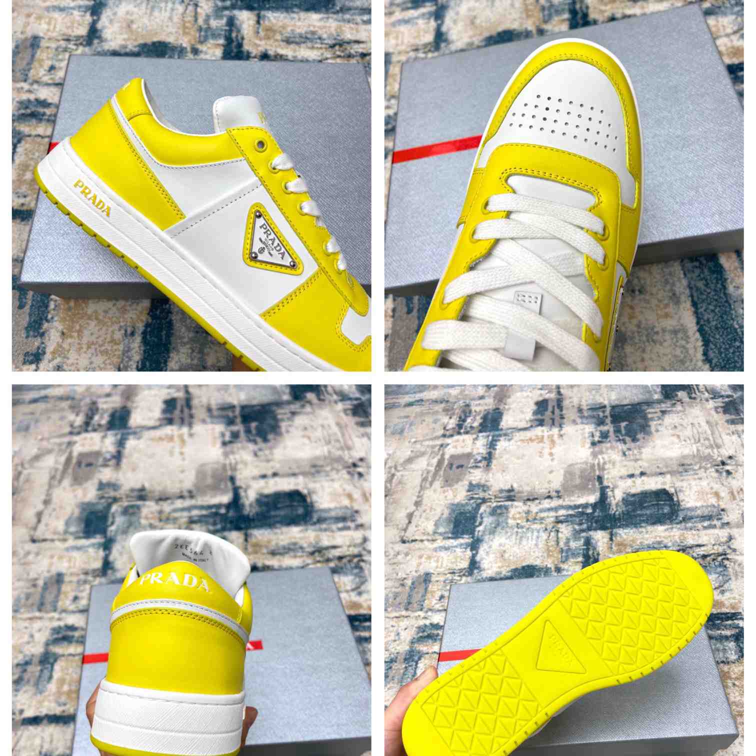 Prada Downtown Leather Sneakers - PerfectKickZ
