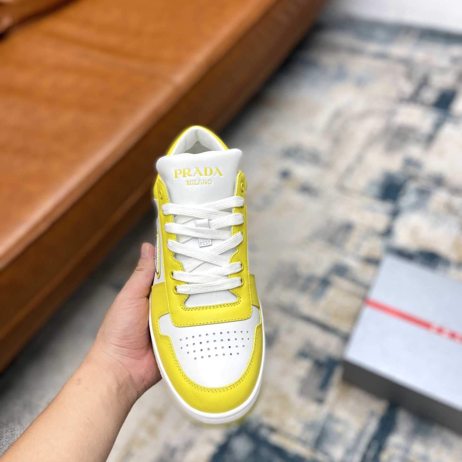 Prada Downtown Leather Sneakers - PerfectKickZ