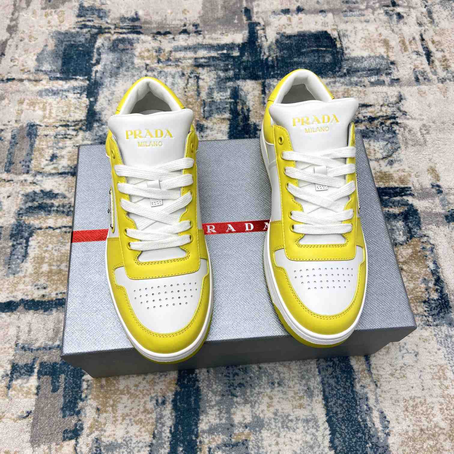 Prada Downtown Leather Sneakers - PerfectKickZ
