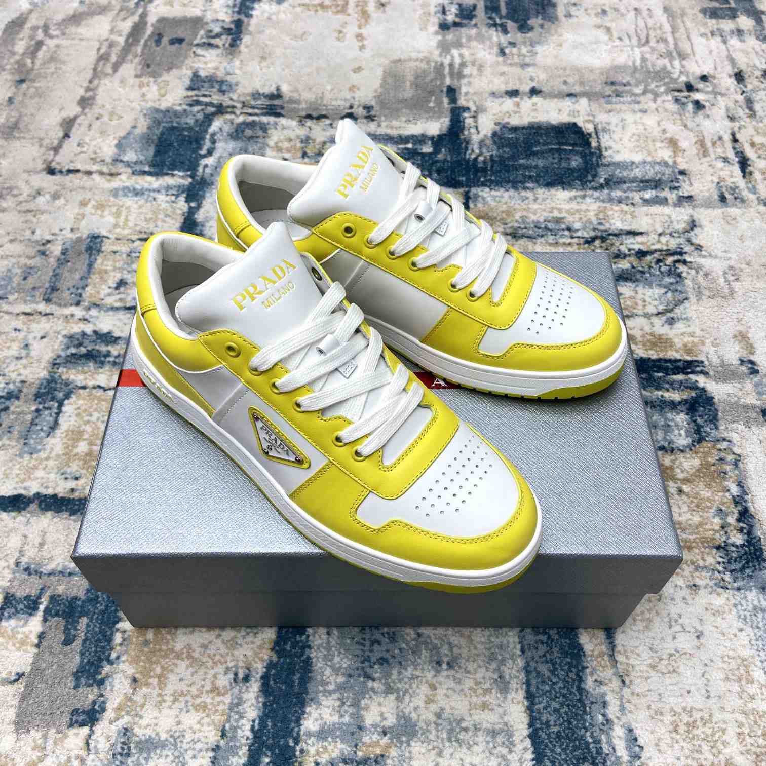 Prada Downtown Leather Sneakers - PerfectKickZ