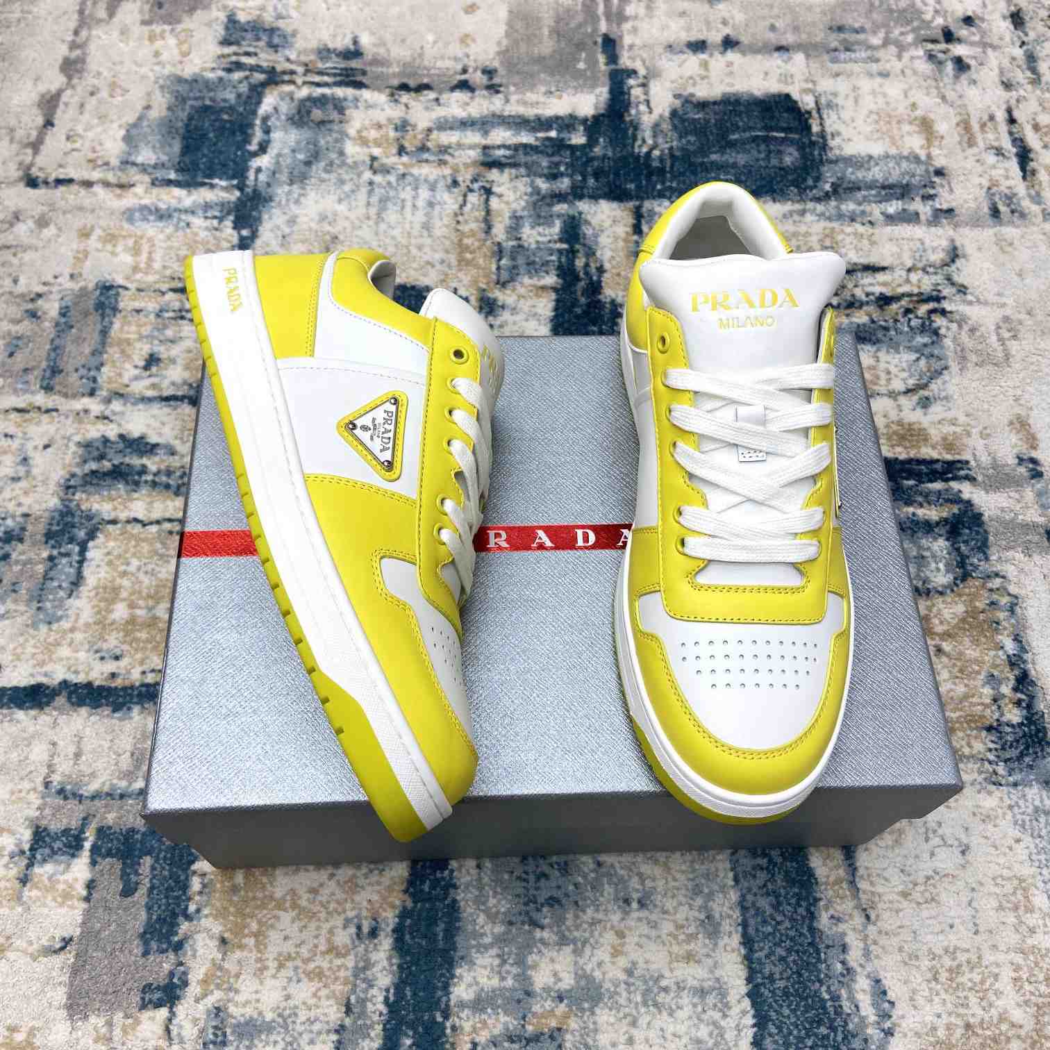 Prada Downtown Leather Sneakers - PerfectKickZ