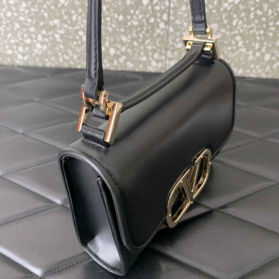 Valenti Small VLogo Type Shoulder Bag In Calfskin - PerfectKickZ