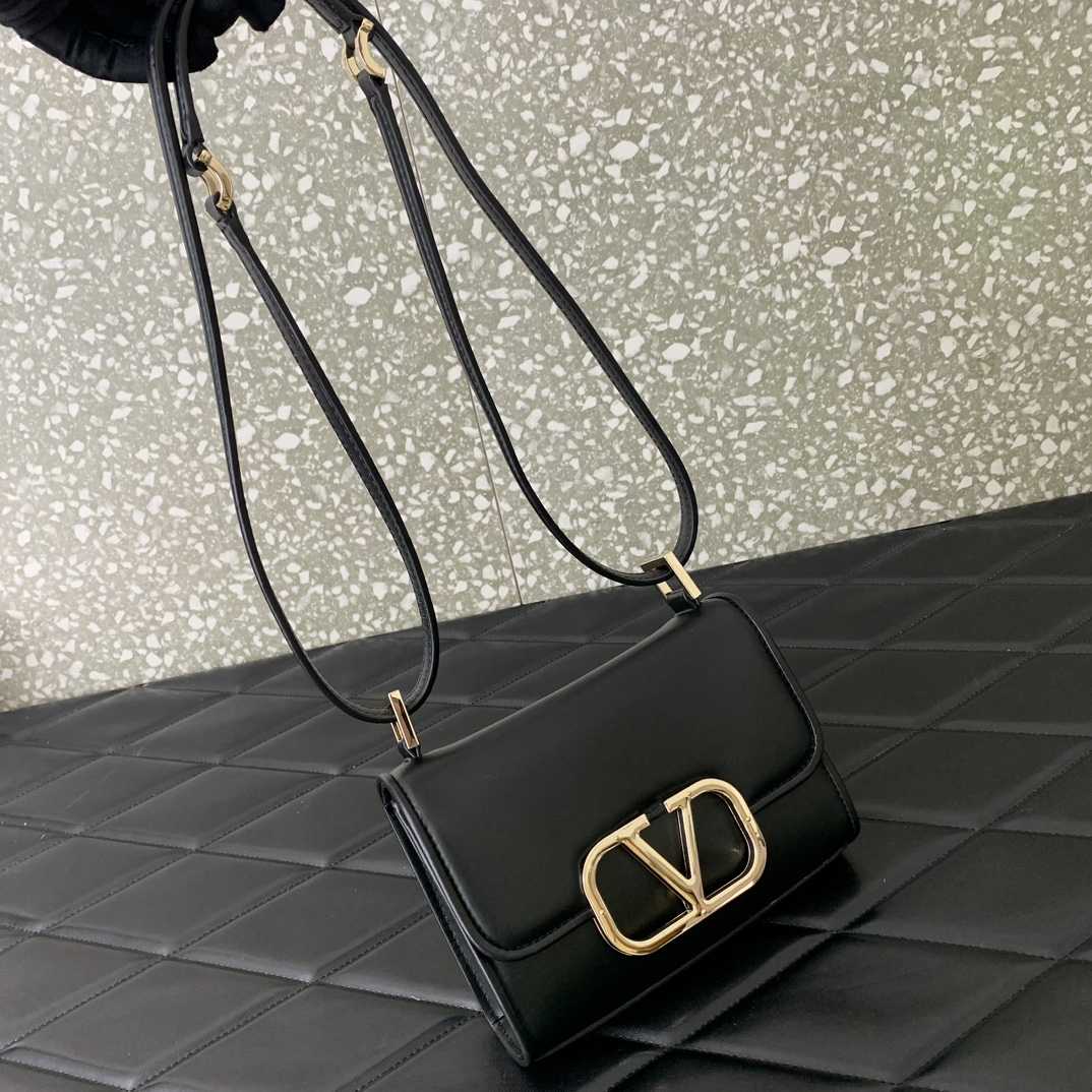 Valenti Small VLogo Type Shoulder Bag In Calfskin - 