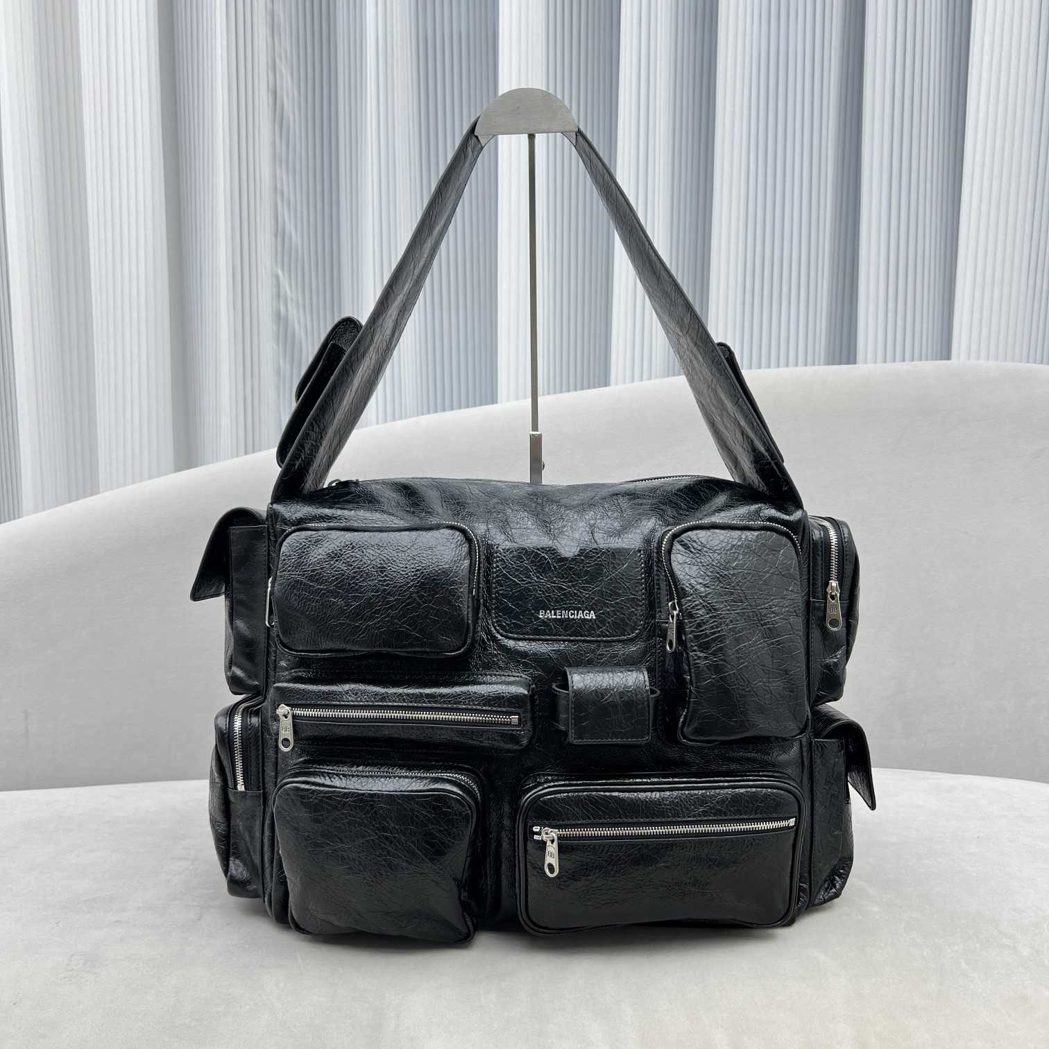 Balenciaga Logo Zipped Shoulder Bag(40x28x18cm) - PerfectKickZ