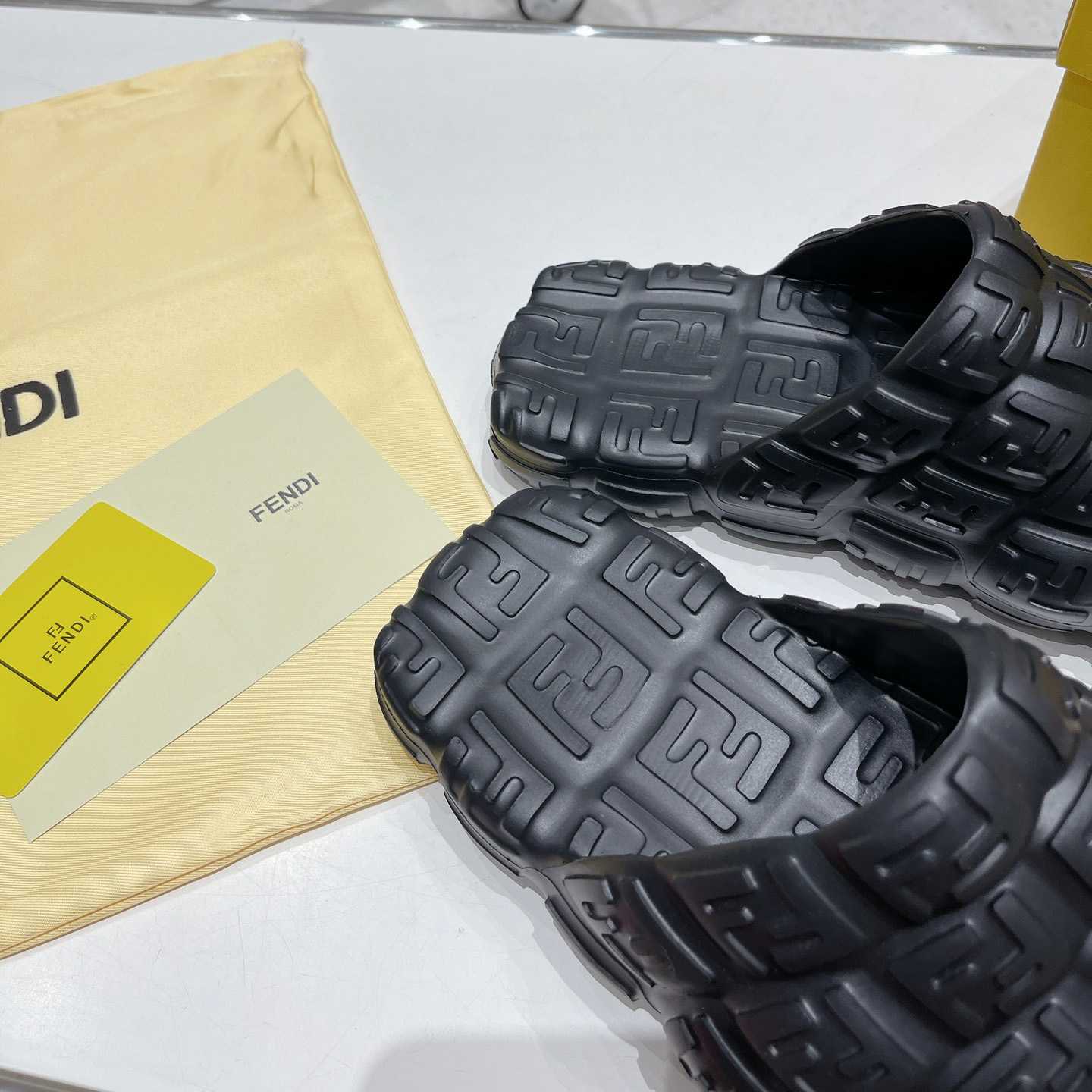 Fendi Cloud Slides Orange Rubber Slides - 