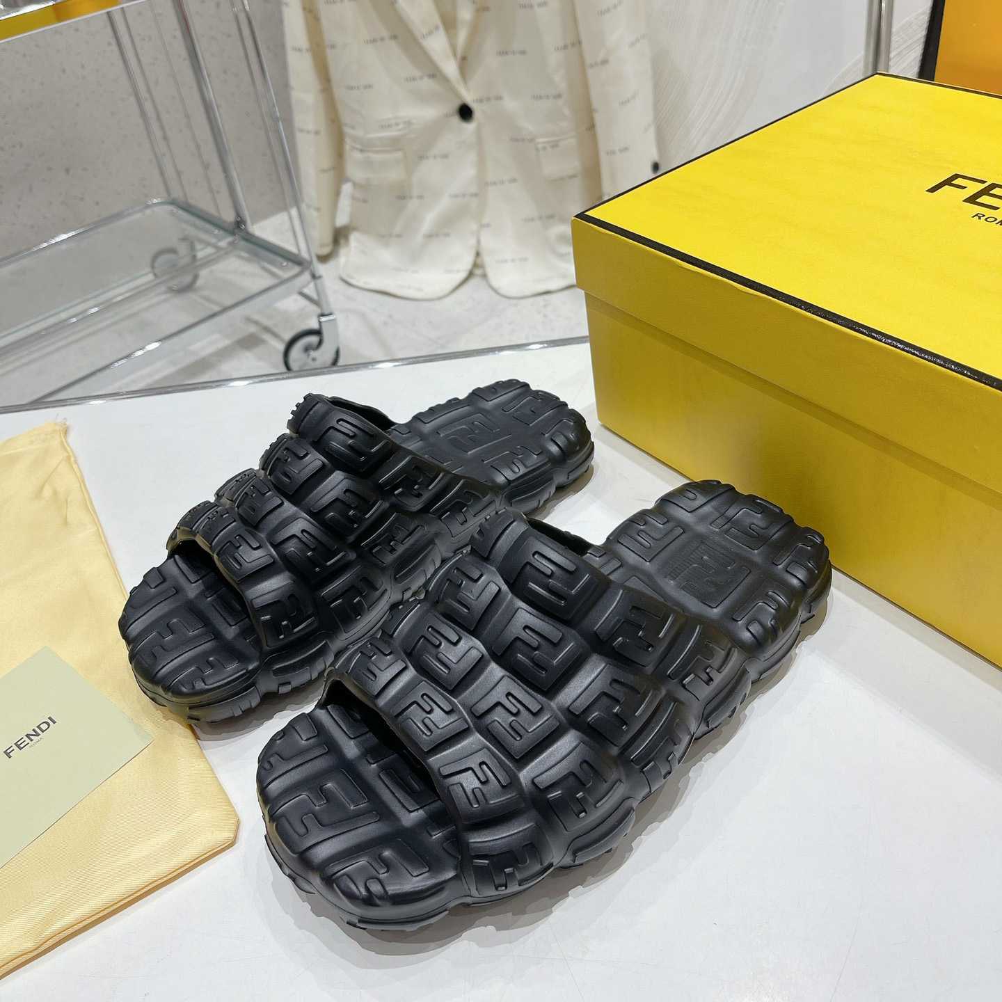 Fendi Cloud Slides Orange Rubber Slides - 