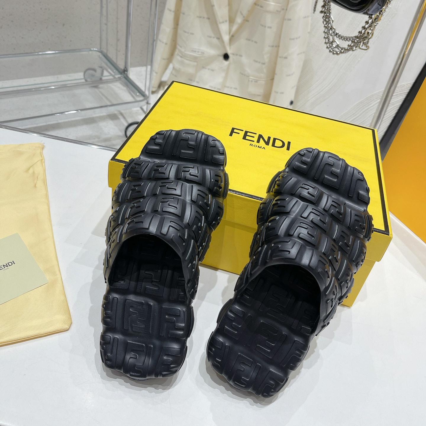 Fendi Cloud Slides Orange Rubber Slides - 