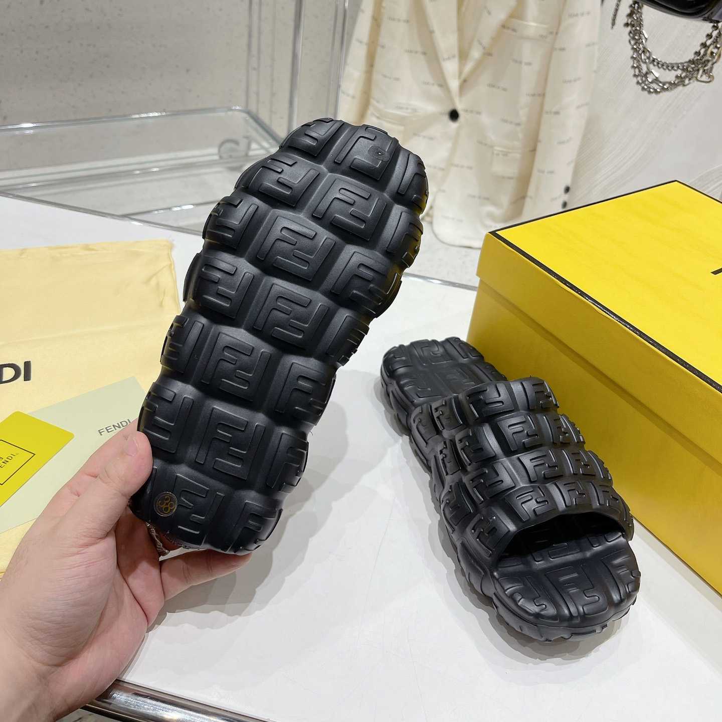 Fendi Cloud Slides Orange Rubber Slides - 