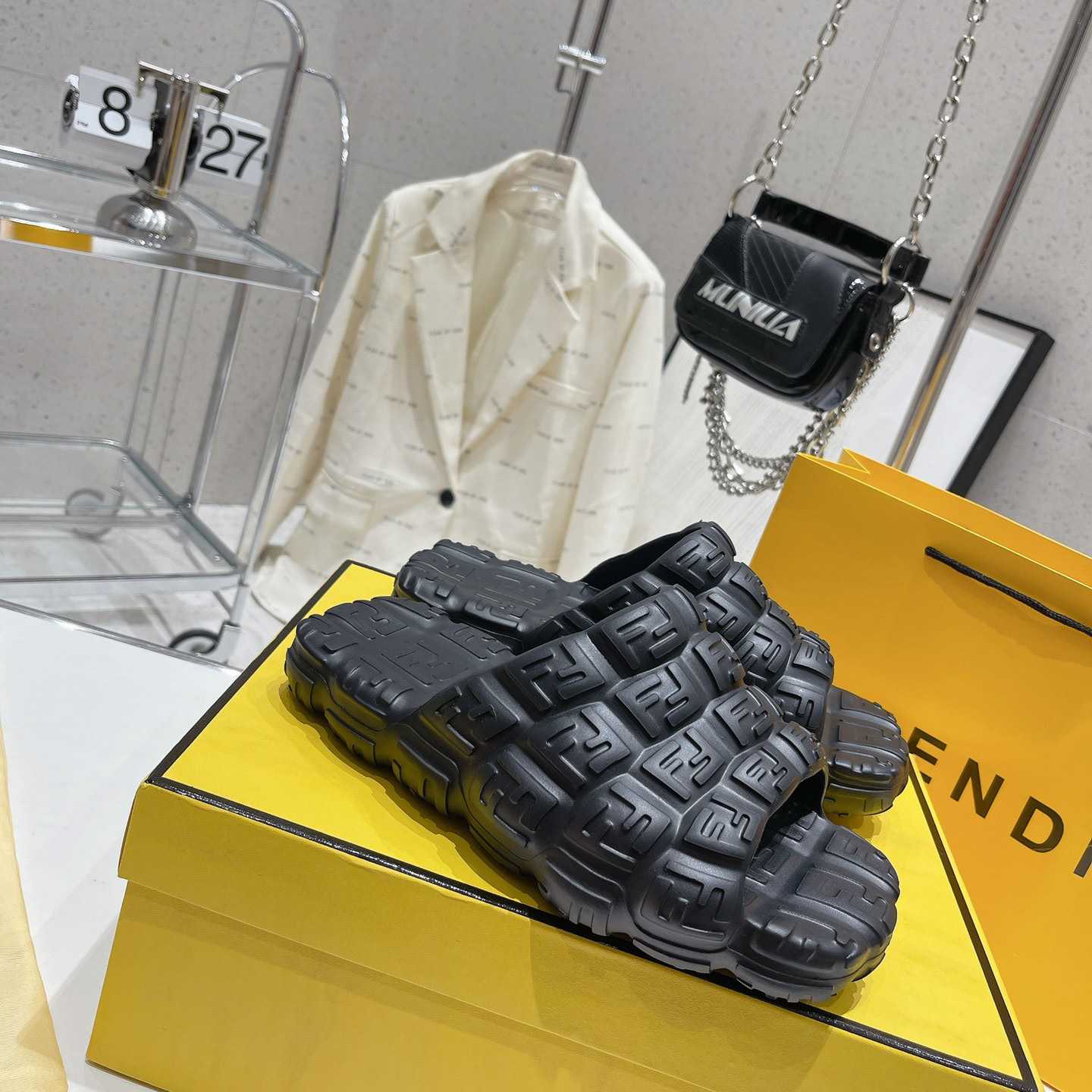 Fendi Cloud Slides Orange Rubber Slides - PerfectKickZ